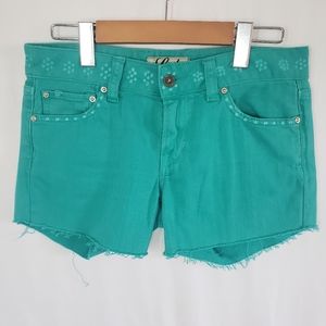 Lucky Brand stamped cut off jean shorts teal? 4
